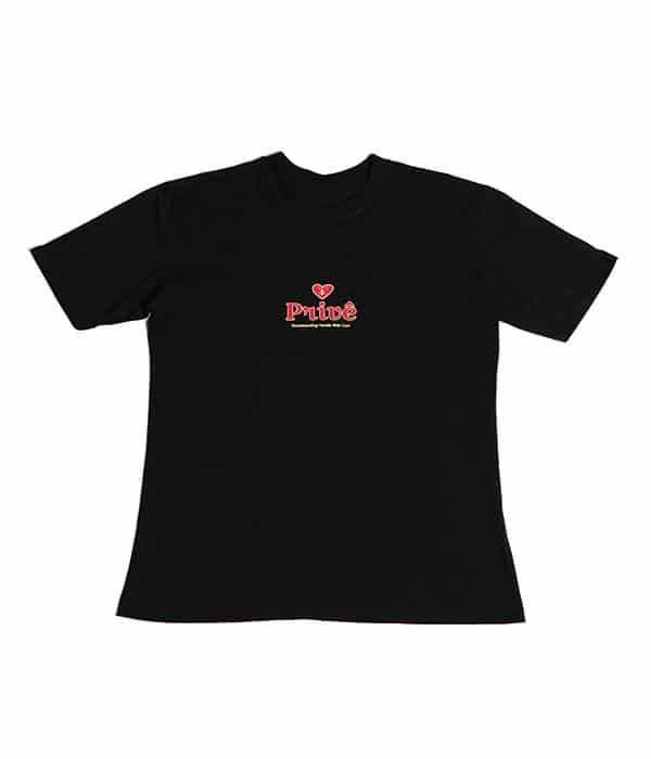 Camiseta Privê Red Logo Black