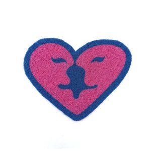 Tapete Coração Privê Azul e Rosa